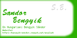 sandor bengyik business card