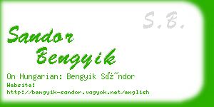 sandor bengyik business card